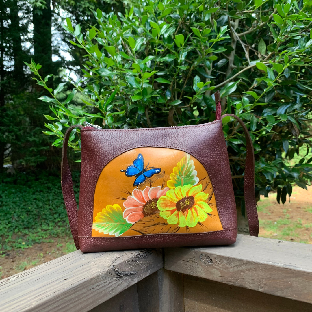 Small painted crossbody bag