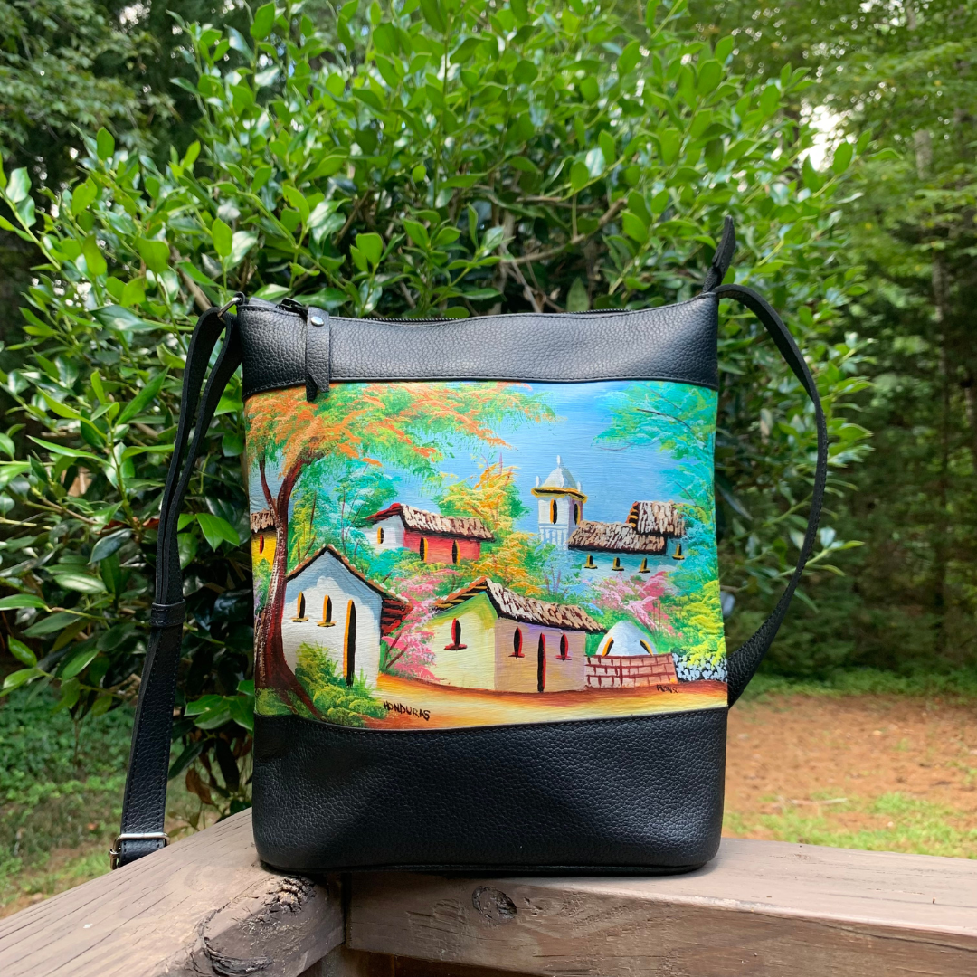 Painted medium crossbody bag