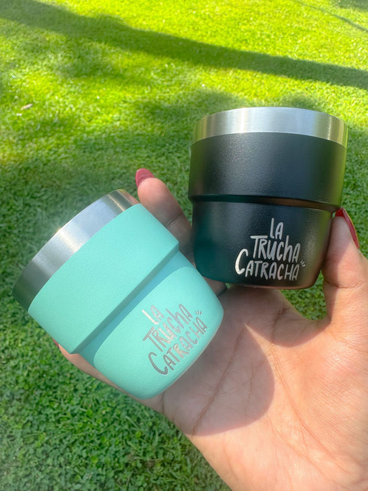 4oz Espresso Tumbler – Black & Teal